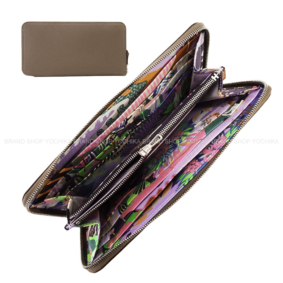 HERMES long wallet Azap Silk'in Long Etoupe Veau Epsom/Veau Barenia Silver HW Stamp K[BRAND NEW][Authentic]