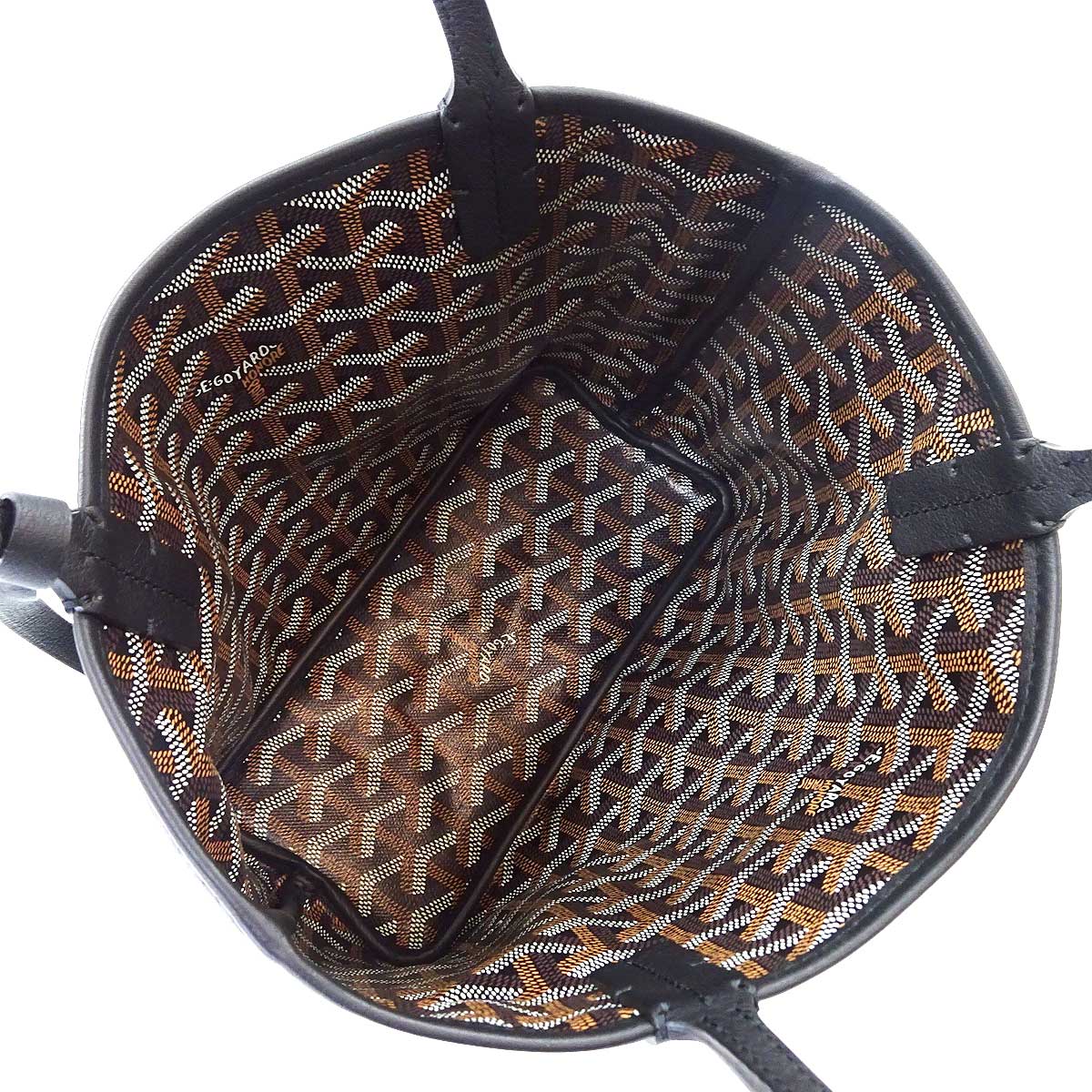 GOYARD tote bag Reversible Anjou Mini with Clip Noir (Black) PVC coated canvas Calf skin Silver HW[BRAND NEW][Authentic]