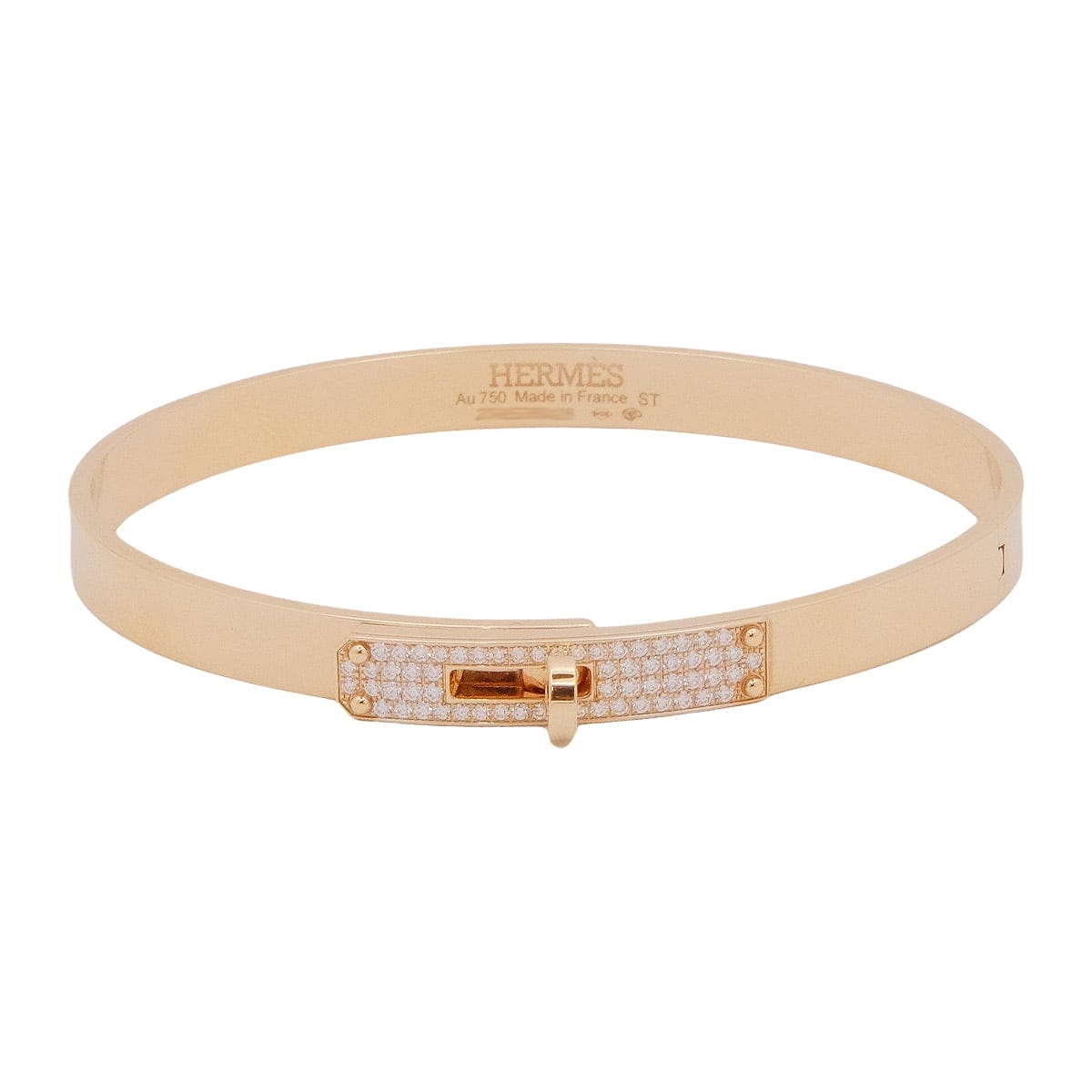 [Pre-loved] HERMES bracelet Kelly PM #STPink Gold K18PG/Diamond 0.36ct[LIKE NEW][Authentic]