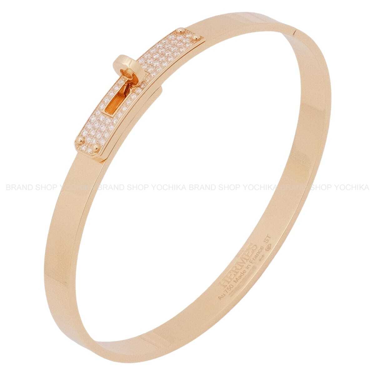 [Pre-loved] HERMES bracelet Kelly PM #STPink Gold K18PG/Diamond 0.36ct[LIKE NEW][Authentic]