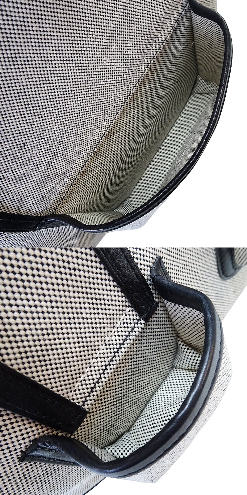 [Pre-loved] HERMES Handbag Haut a Courroies 40 Cargo Pocket Noir (Black)/Ecru Toile H/Evercalf Silver HW Stamp W[USED SA][Authentic]