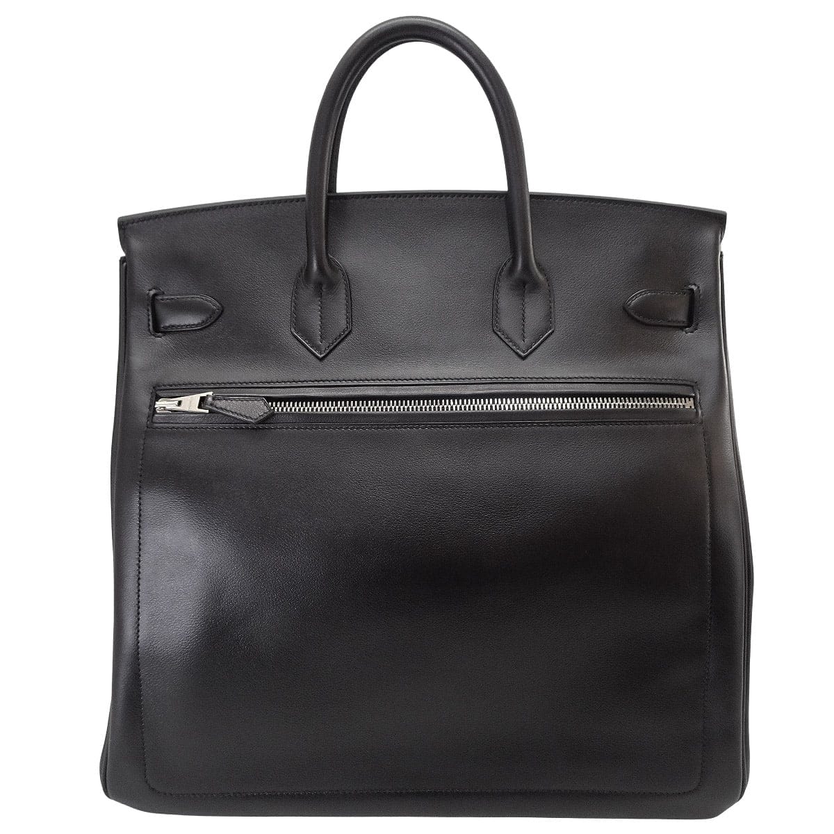 [Pre-loved] HERMES Handbag Haut a Courroies 40 Rock Noir (Black) Ever Grain Silver HW Stamp W[LIKE NEW][Authentic]