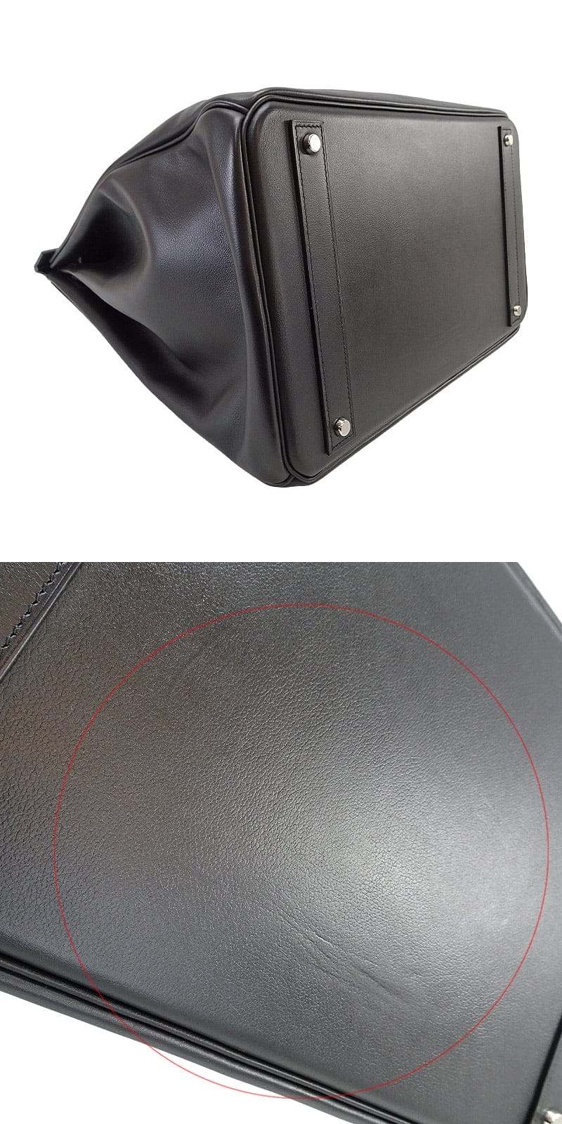 [Pre-loved] HERMES Handbag Haut a Courroies 40 Rock Noir (Black) Ever Grain Silver HW Stamp W[LIKE NEW][Authentic]
