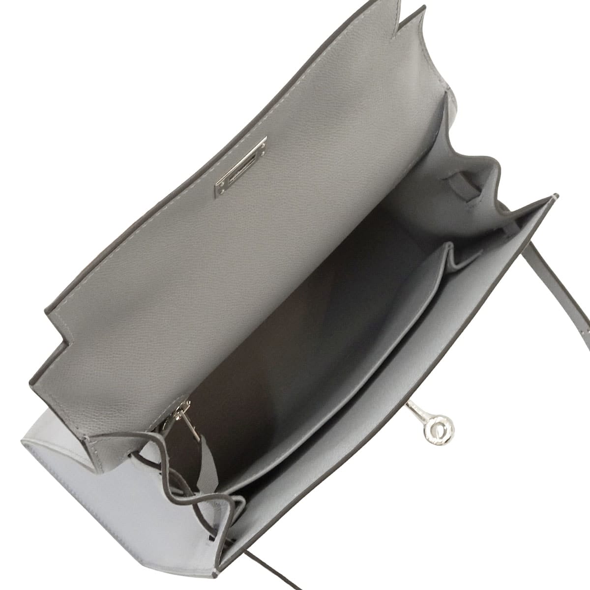 HERMES Shoulder bag Kelly25 Sellier Gris Pantin Veau Madame Silver HW Stamp K[BRAND NEW][Authentic]