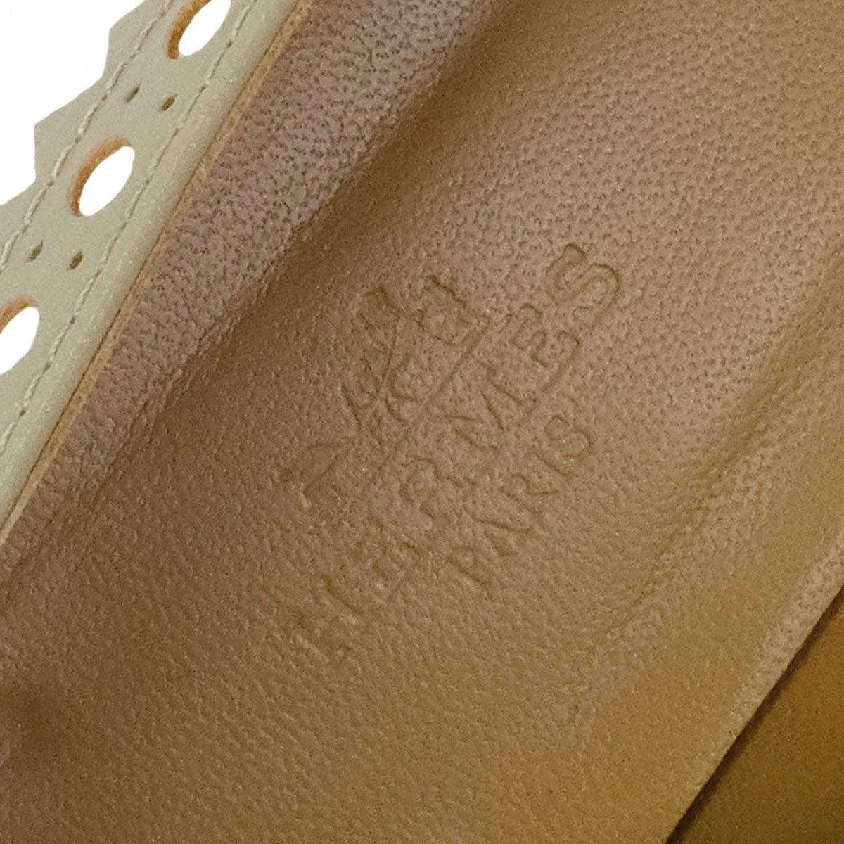 [Pre-loved] HERMES ballet shoes(flat shoes) Flat Ghillies Wing tip Blanc (White)/Noir (Black)/Beige Calfskin Chevre ＃37[USED A][Authentic]