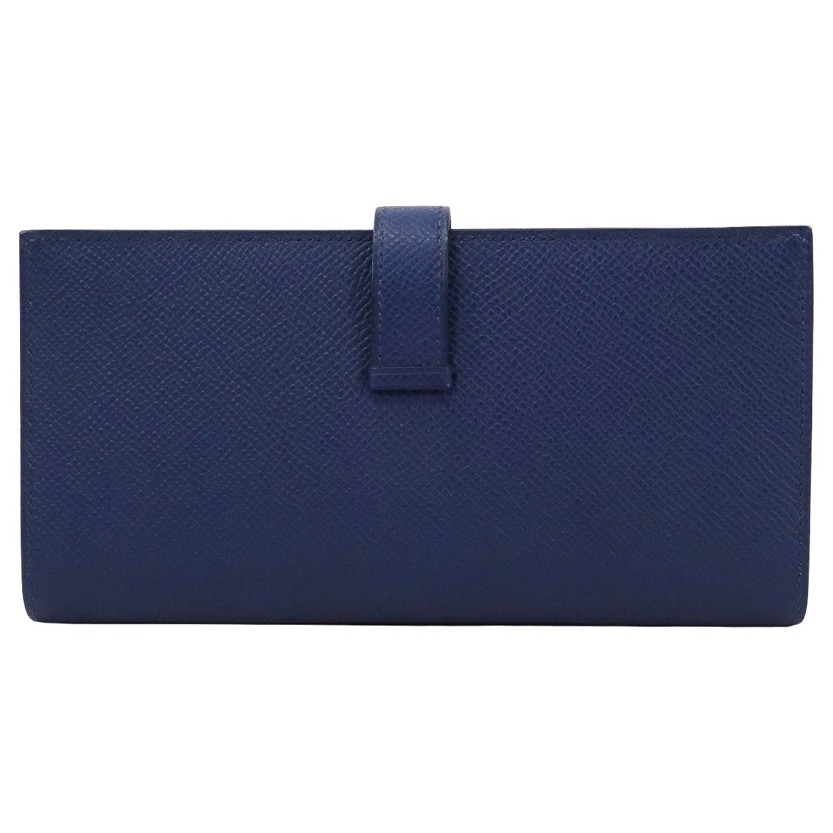 HERMES long wallet Bearn Soufflet Blue Navy Veau Epsom Silver HW Stamp K[BRAND NEW][Authentic]