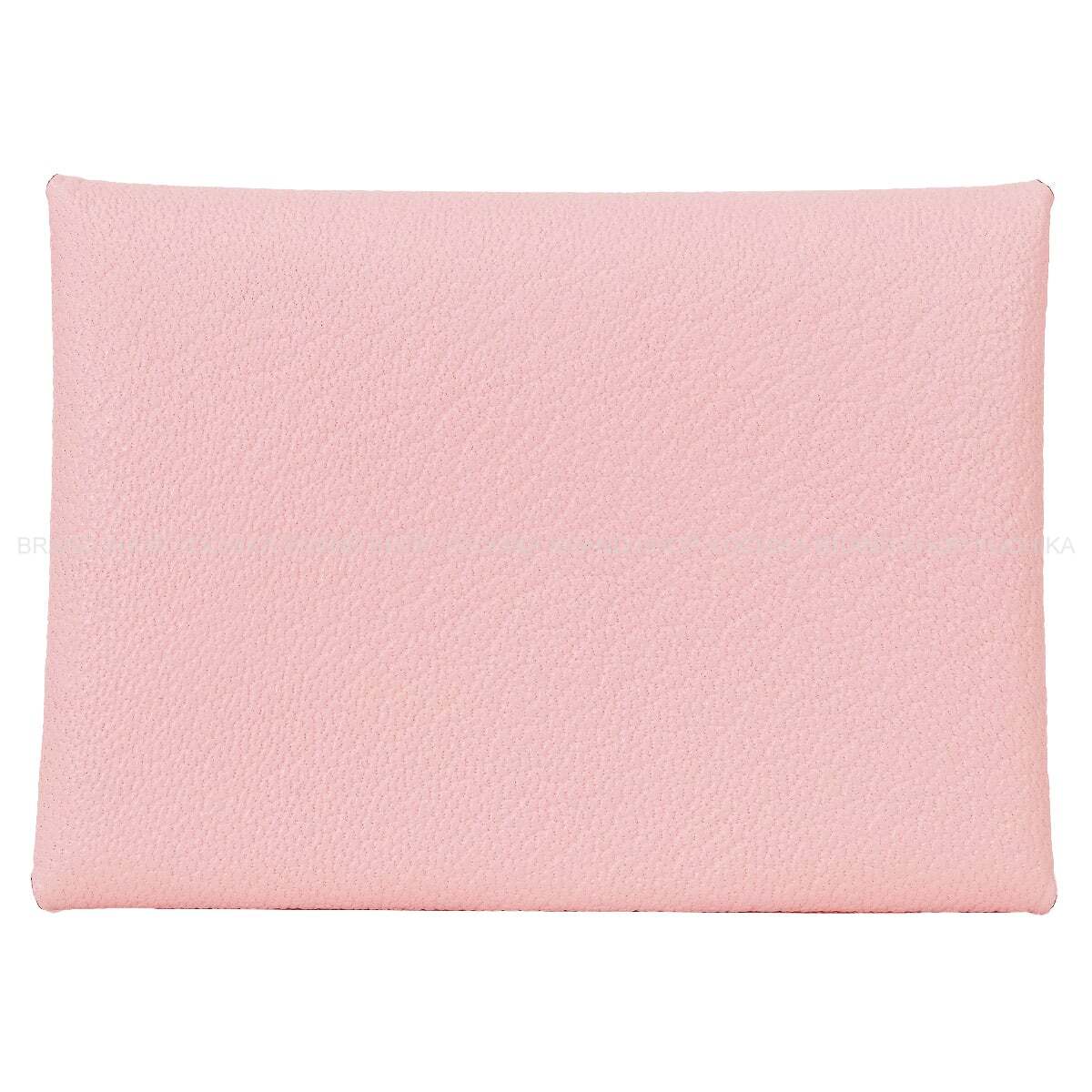 HERMES card holder Calvi Duo Rose Sakura Chevre Mysore Silver HW Stamp W[EXCELLENT][Authentic]