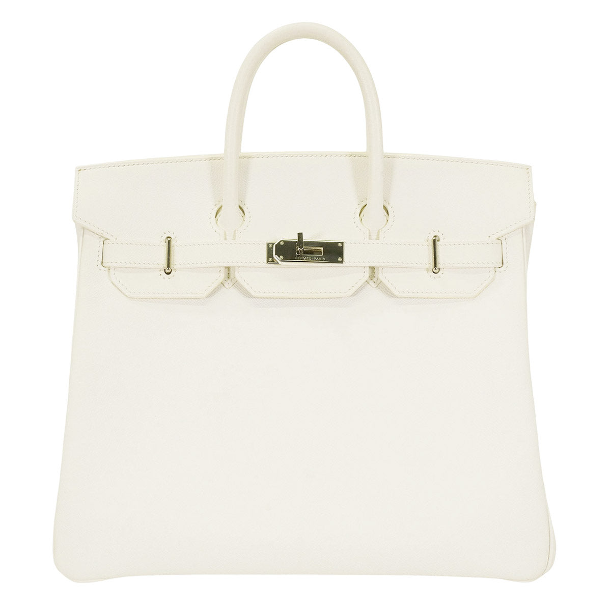 [Pre-loved] HERMES Handbag Haut a Courroies 32 Blanc (White) Veau Epsom Silver HW Stamp □L[USED A][Authentic]