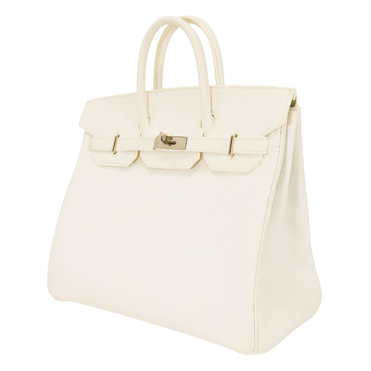 [Pre-loved] HERMES Handbag Haut a Courroies 32 Blanc (White) Veau Epsom Silver HW Stamp □L[USED A][Authentic]