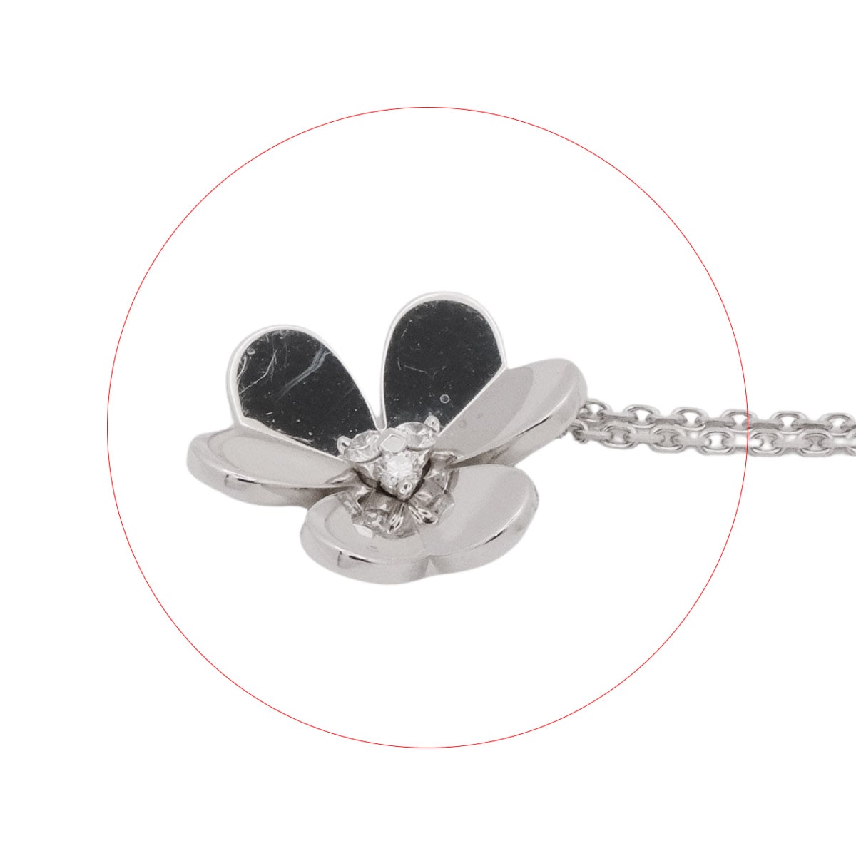 [Pre-loved] Van Cleef & Arpels necklace Frivole Pendant LargeWhite Gold K18WG/Diamond VCARD25300[LIKE NEW][Authentic]