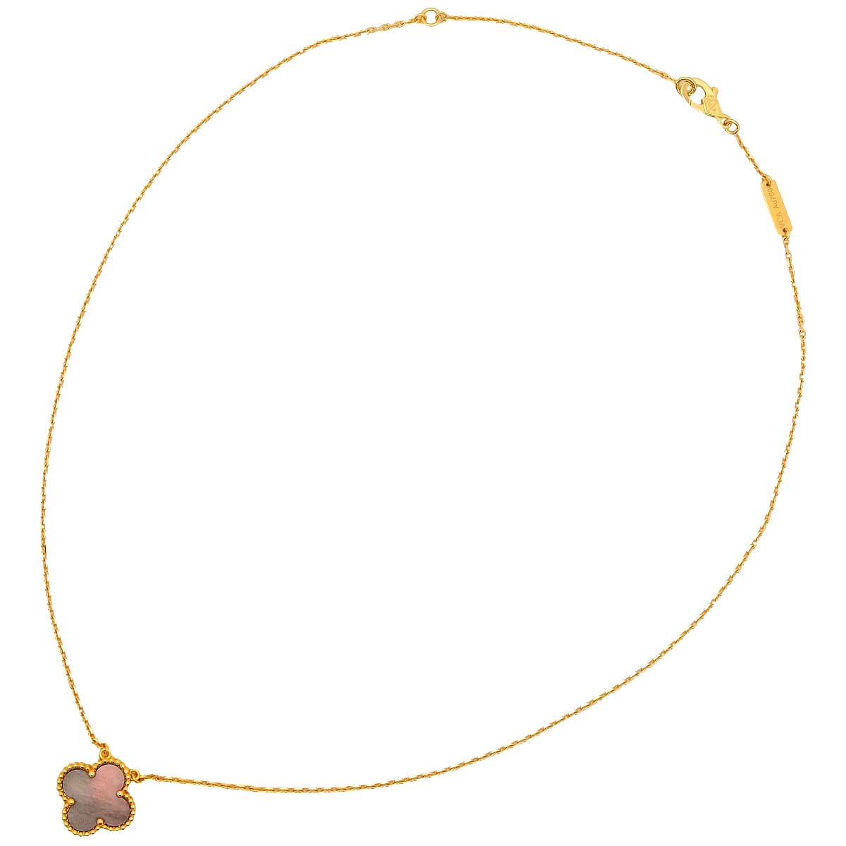 [Pre-loved] Van Cleef & Arpels necklace Vintage Alhambra Pendant Blanc (White)Pink Gold K18PG/Mother of Pearl VCARP4KK00[LIKE NEW][Authentic]