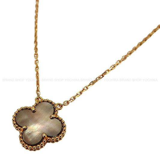 [Pre-loved] Van Cleef & Arpels necklace Vintage Alhambra Pendant Blanc (White)Pink Gold K18PG/Mother of Pearl VCARP4KK00[LIKE NEW][Authentic]