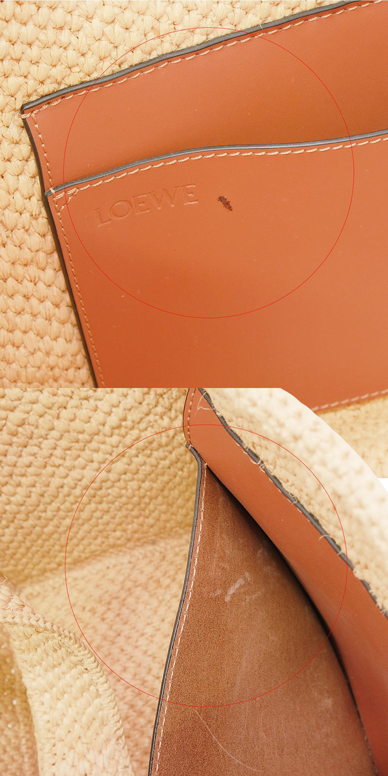 [Pre-loved] LOEWE tote bag Font MediumNatural Raffia A685B61X05[LIKE NEW][Authentic]