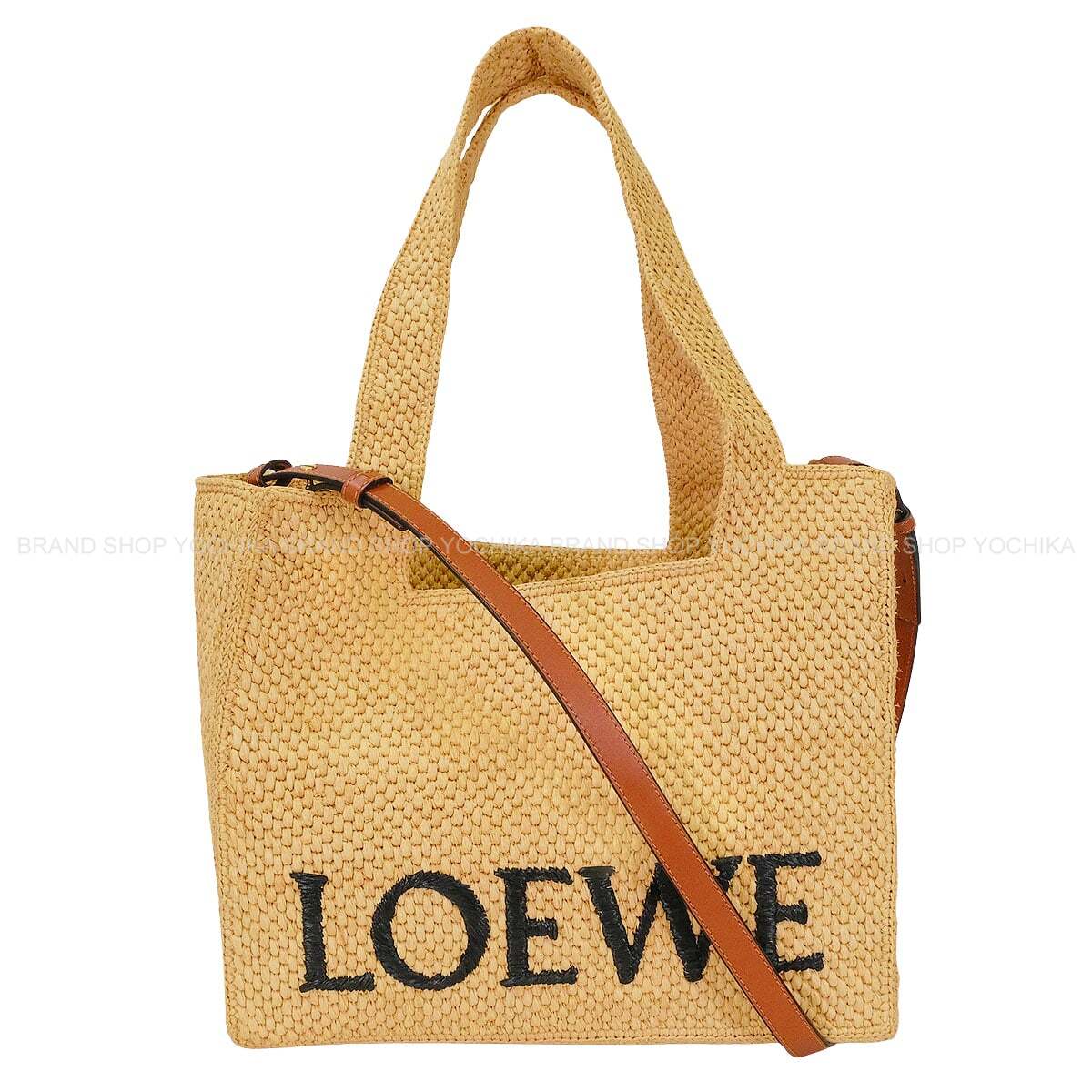 [Pre-loved] LOEWE tote bag Font MediumNatural Raffia A685B61X05[LIKE NEW][Authentic]