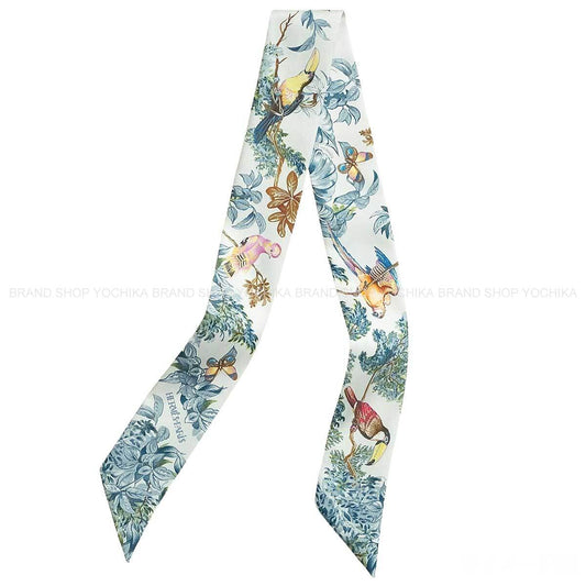 2026SS HERMES scarf Twilly EQUATEUR Gris Perle/Yellow/Green Silk100% H061798S02[BRAND NEW][Authentic]