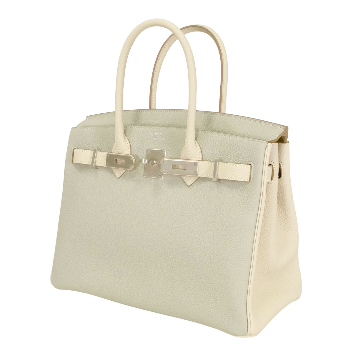 HERMES Handbag Birkin30 Personal Order Gris Neve/Craie Veau Togo Silver HW Stamp W[EXCELLENT][Authentic]
