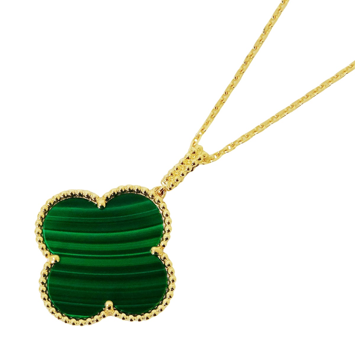 Van Cleef & Arpels necklace Magic Alhambra Long 1 Motif Green K18YG/Malachite VCARO3MG00[EXCELLENT][Authentic]