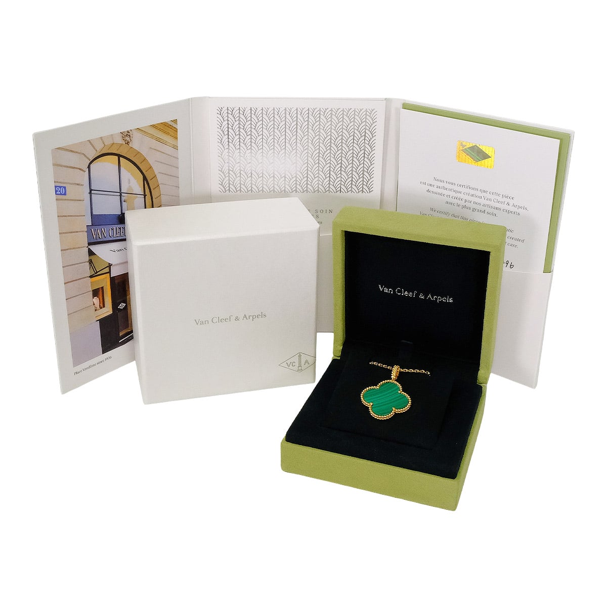 Van Cleef & Arpels necklace Magic Alhambra Long 1 Motif Green K18YG/Malachite VCARO3MG00[EXCELLENT][Authentic]