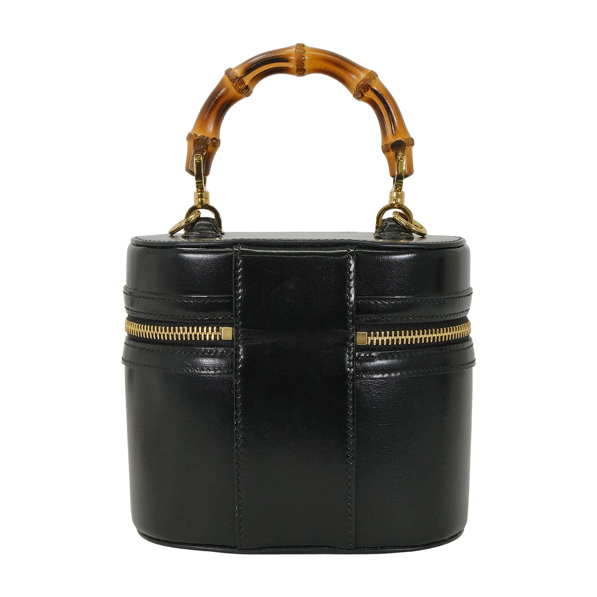 [Pre-loved] 2025SS GUCCI Handbag Vanity Bag Mini Bamboo Handle 2way Noir (Black) Calfskin Gold HW 760200[LIKE NEW][Authentic]
