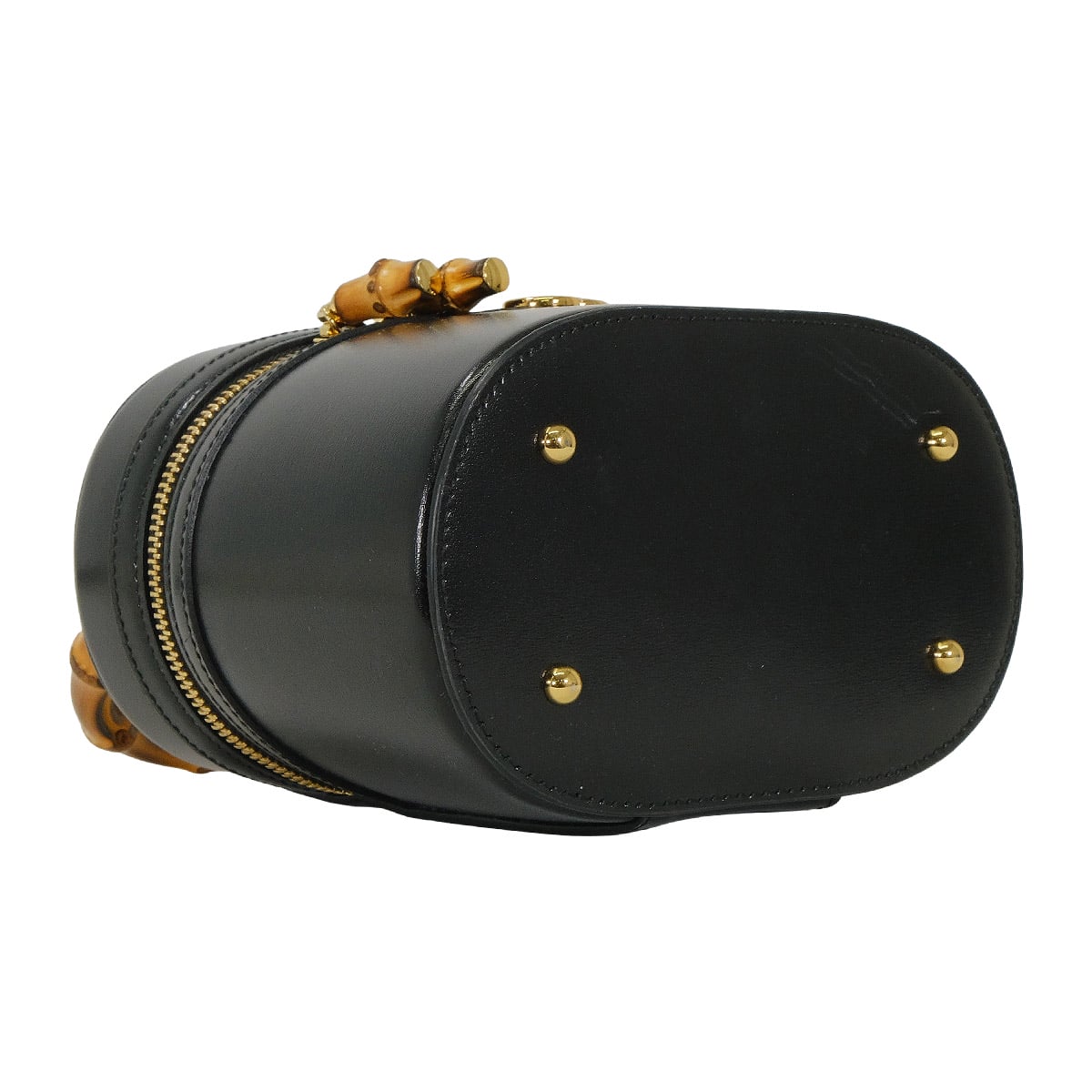 [Pre-loved] 2025SS GUCCI Handbag Vanity Bag Mini Bamboo Handle 2way Noir (Black) Calfskin Gold HW 760200[LIKE NEW][Authentic]