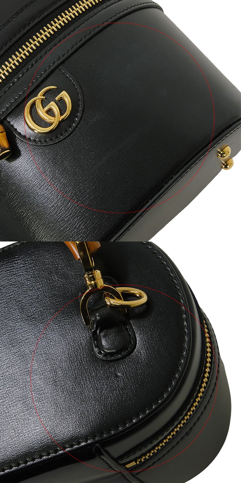 [Pre-loved] 2025SS GUCCI Handbag Vanity Bag Mini Bamboo Handle 2way Noir (Black) Calfskin Gold HW 760200[LIKE NEW][Authentic]