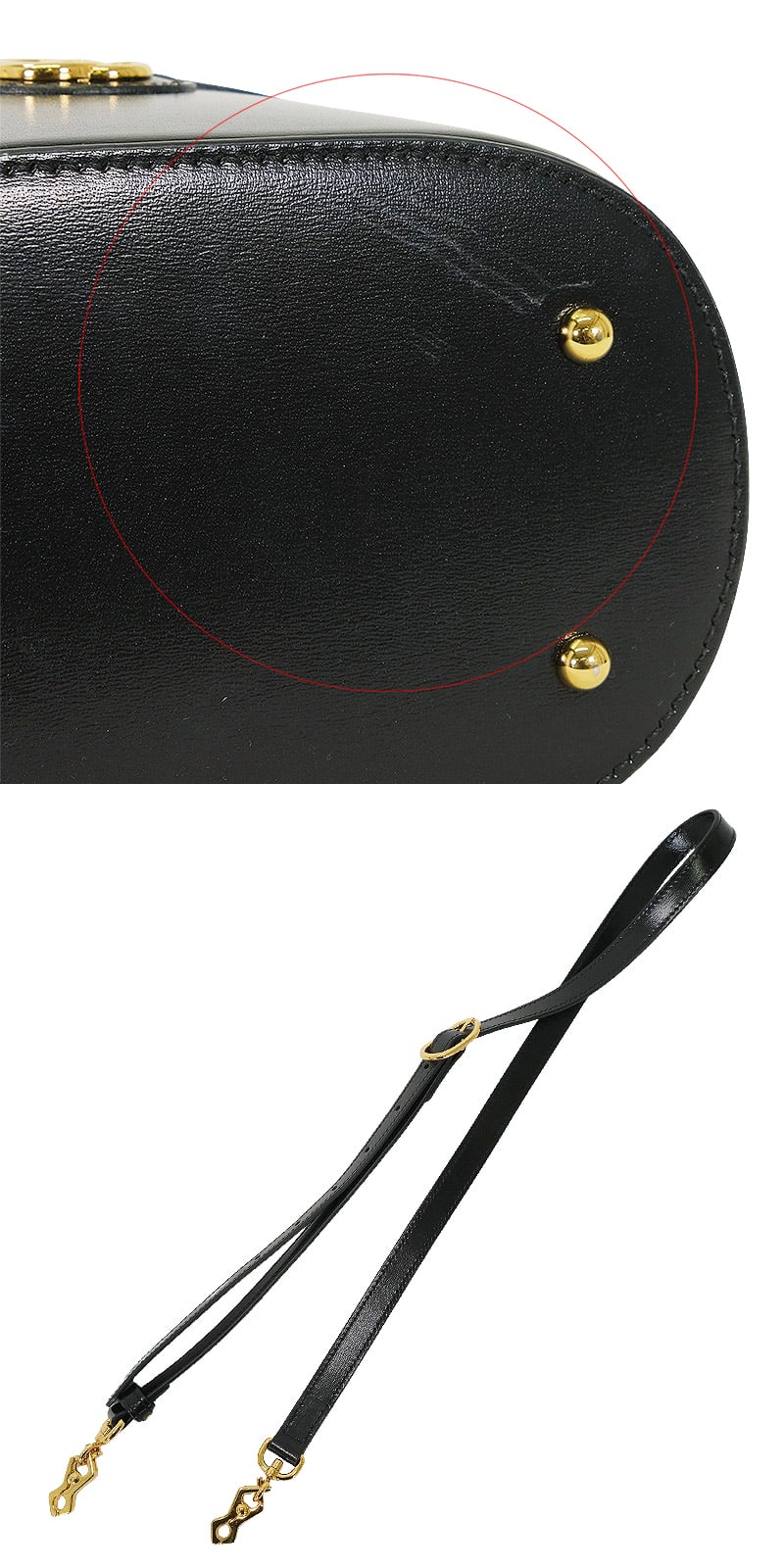 [Pre-loved] 2025SS GUCCI Handbag Vanity Bag Mini Bamboo Handle 2way Noir (Black) Calfskin Gold HW 760200[LIKE NEW][Authentic]