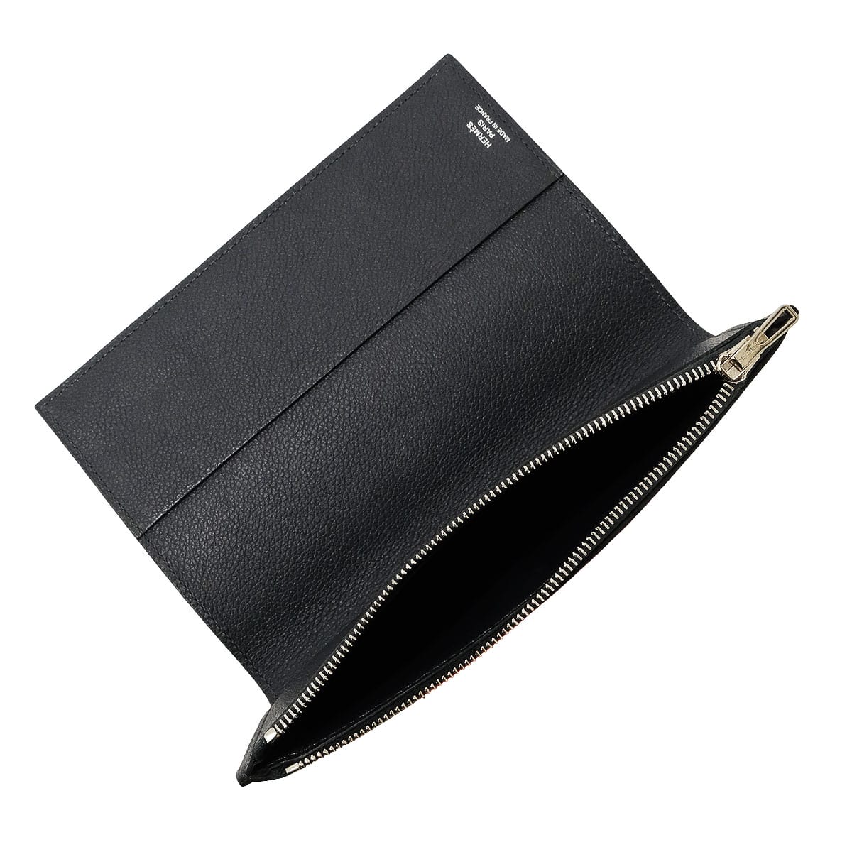 [Pre-loved] HERMES Notebook cover EA Zip PM A6 Caban Evercolor Silver HW Stamp W[LIKE NEW][Authentic]