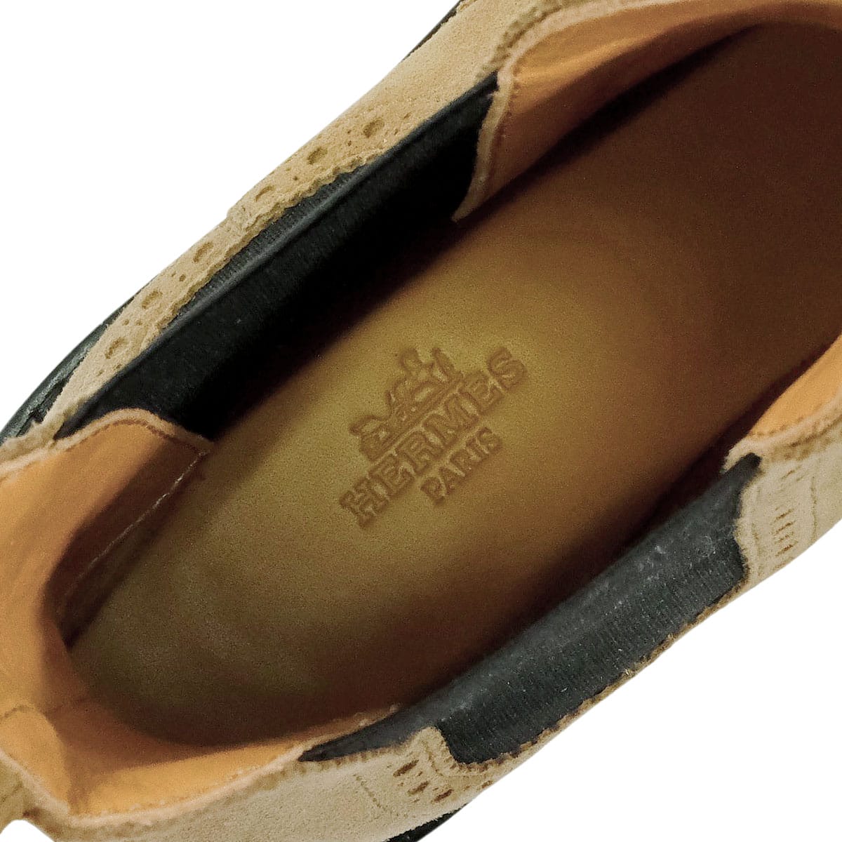 [Pre-loved] HERMES boots Ladies short Legacy Side gore Soldes Beige Suede 38 FA222004Z3852207[LIKE NEW][Authentic]