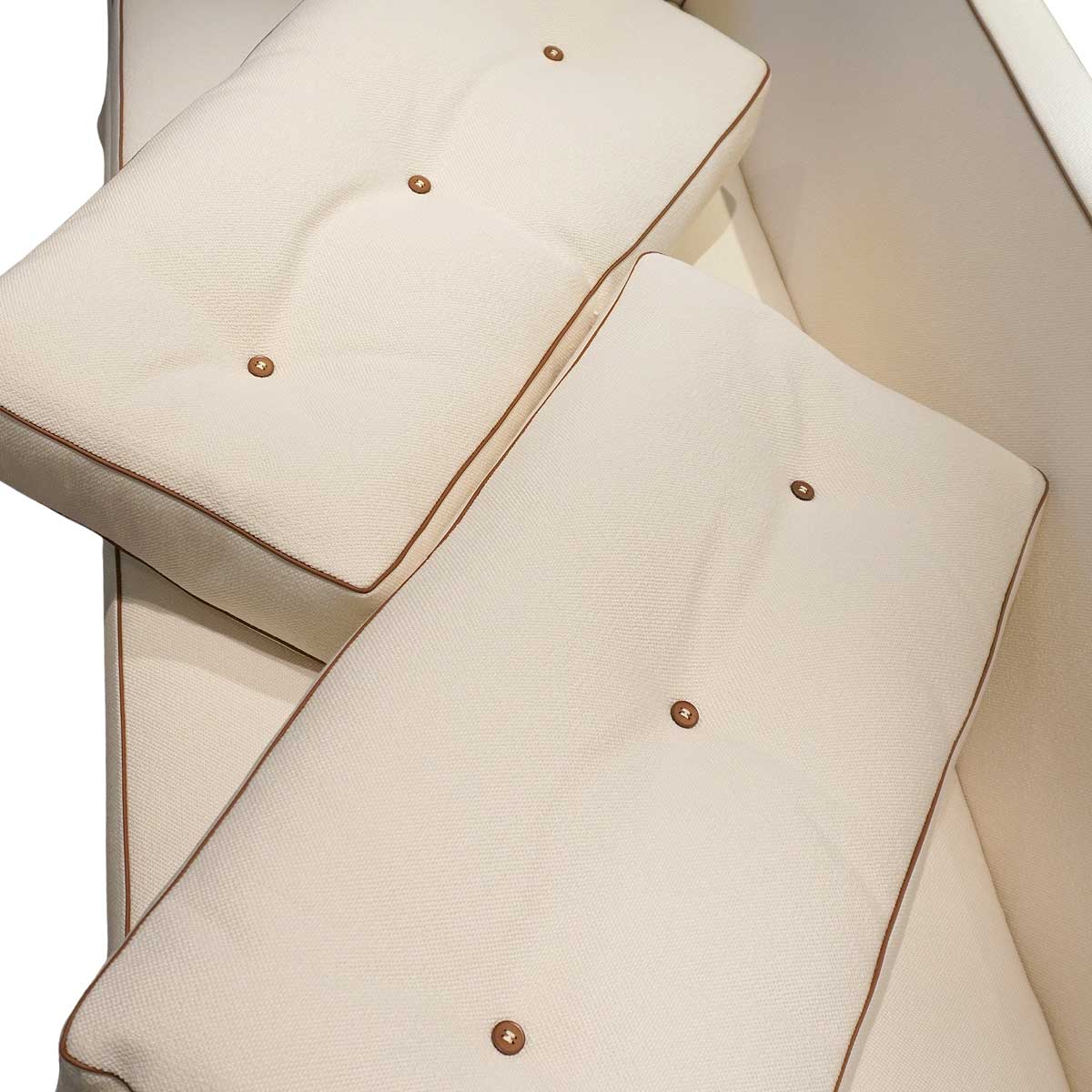 HERMES furniture Sofa Contour d'Hermès 2-seater Ecru/Gold Toile/Taurillon Leather H961828MW01[BRAND NEW][Authentic]