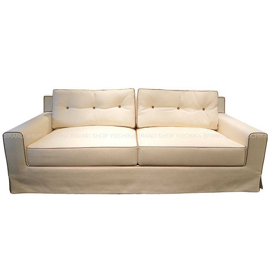 HERMES furniture Sofa Contour d'Hermès 2-seater Ecru/Gold Toile/Taurillon Leather H961828MW01[BRAND NEW][Authentic]