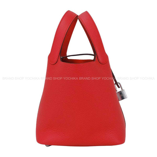 HERMES Handbag Picotin Lock 18 PM Rouge Radieux Taurillon Clemence Silver HW Stamp G[BRAND NEW][Authentic]