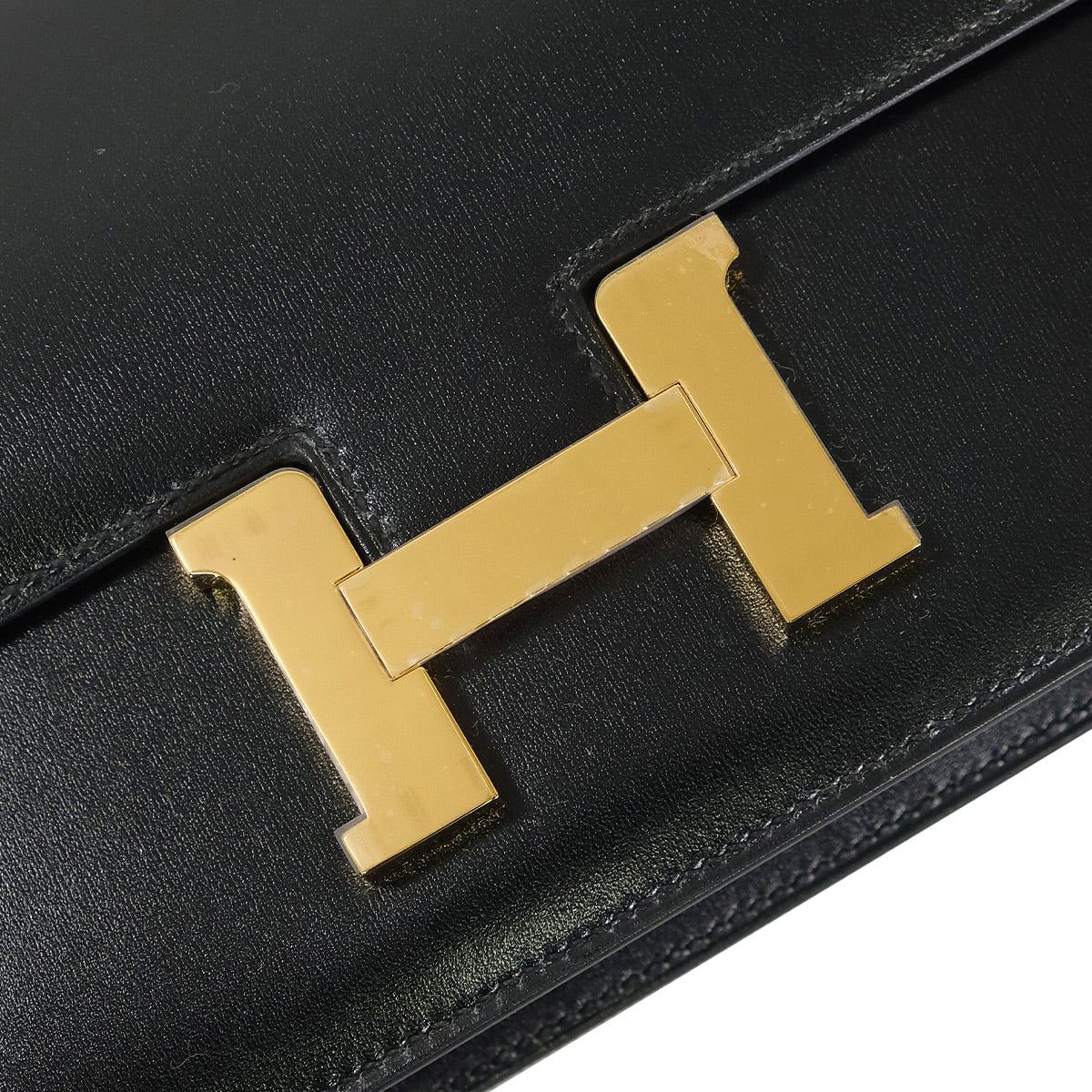 HERMES Shoulder bag Constance Elan Miroir Noir (Black) Box Calf Gold HW Stamp W[EXCELLENT][Authentic]