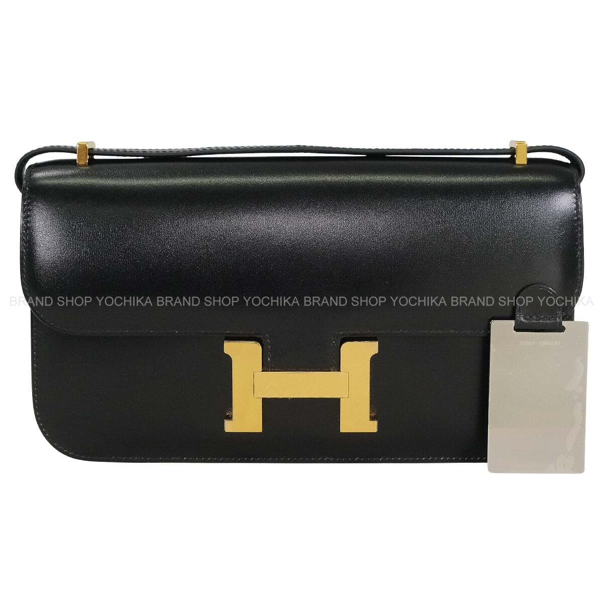 HERMES Shoulder bag Constance Elan Miroir Noir (Black) Box Calf Gold HW Stamp W[EXCELLENT][Authentic]