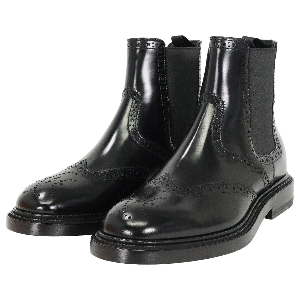 HERMES boots Short boots Legacy Wingtip H Lift Motif Noir (Black) Veau Toscan 38[BRAND NEW][Authentic]