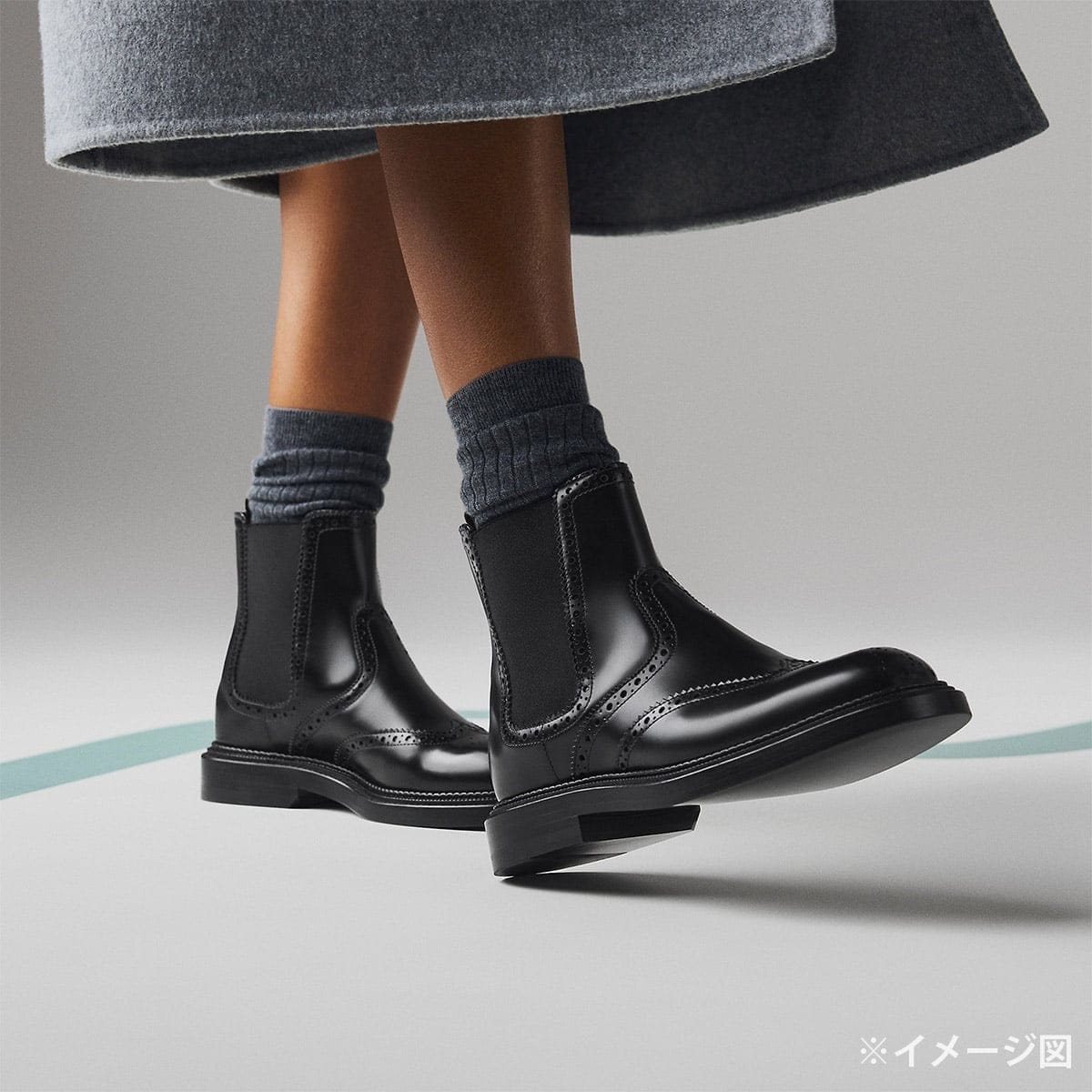 HERMES boots Short boots Legacy Wingtip H Lift Motif Noir (Black) Veau Toscan 38[BRAND NEW][Authentic]