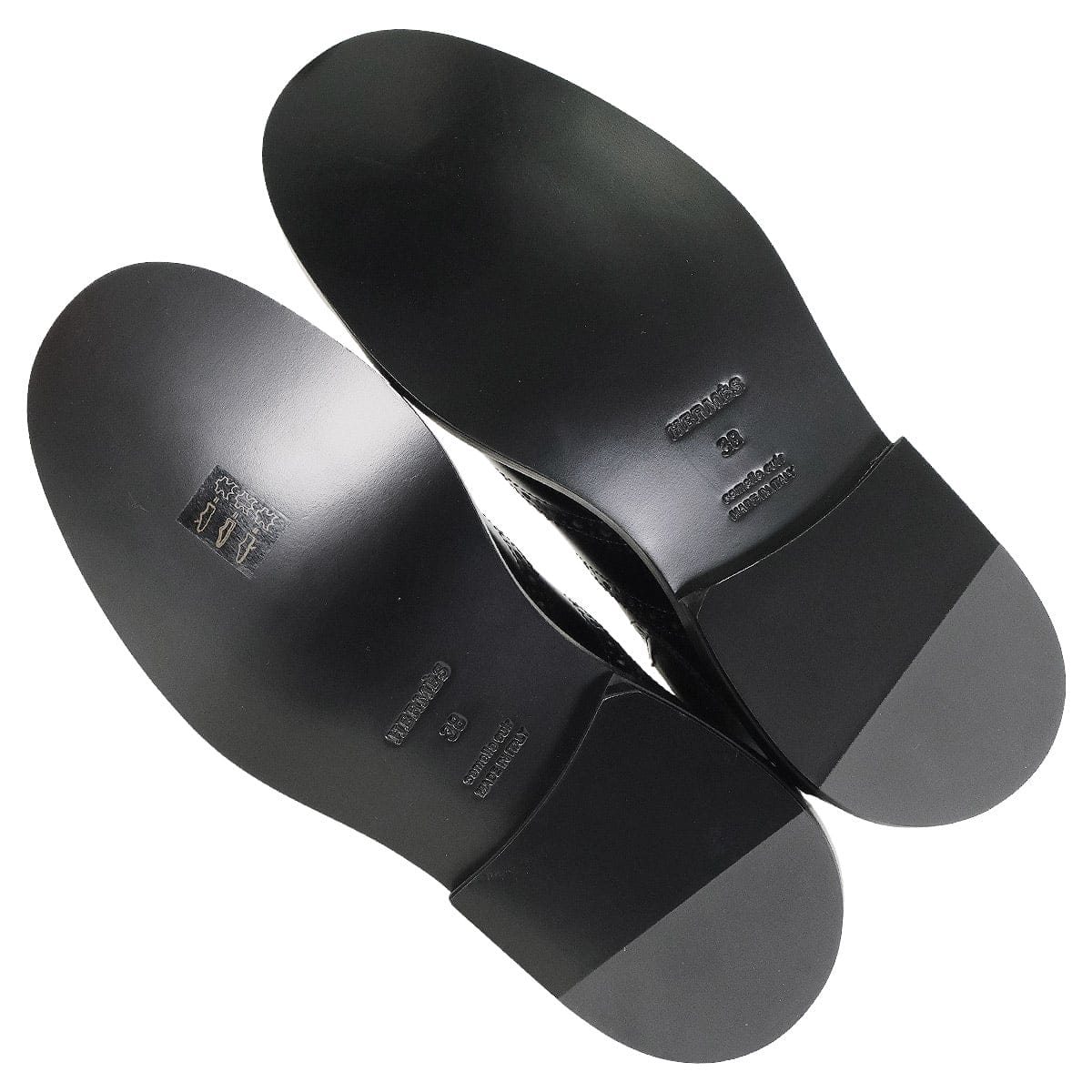 HERMES boots Short boots Legacy Wingtip H Lift Motif Noir (Black) Veau Toscan 38[BRAND NEW][Authentic]