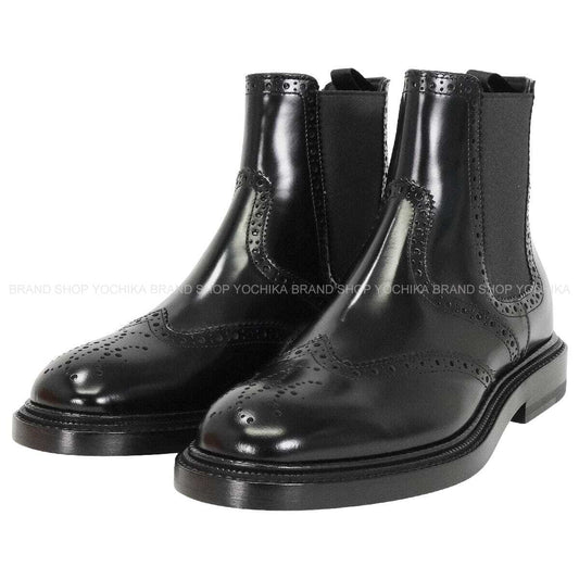 HERMES boots Short boots Legacy Wingtip H Lift Motif Noir (Black) Veau Toscan 38[BRAND NEW][Authentic]
