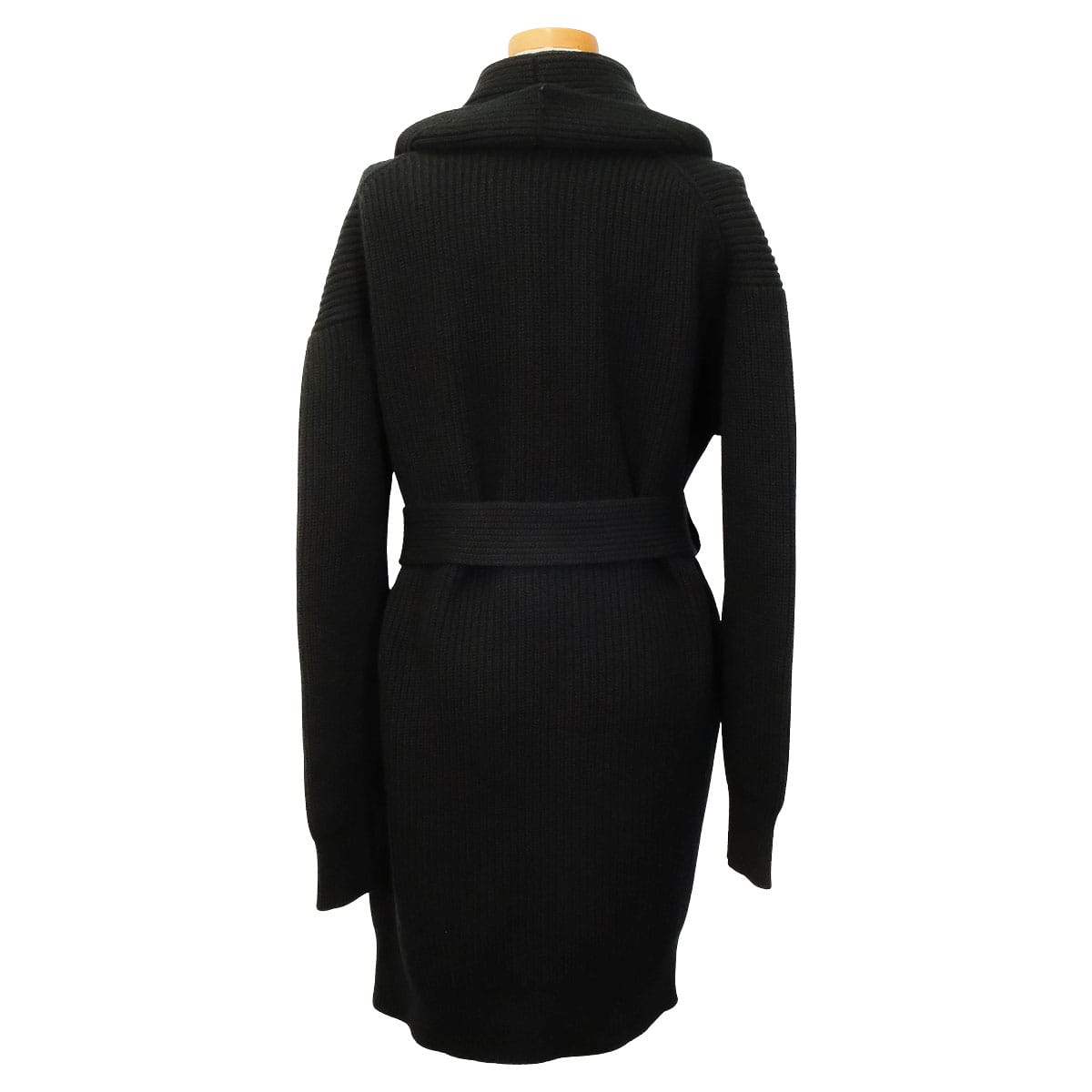 HERMES Cardigan Shawl with Belt Noir (Black) Cashmere Polyamide/Elastane #34 5E2123D1[BRAND NEW][Authentic]