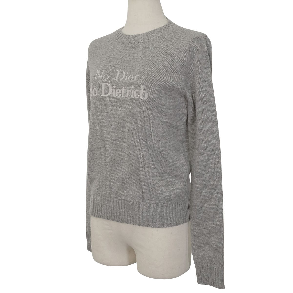 2026 Spring/Summer Dior Knit Sweater No Dior, No Dietrich Embroidery Grey Cashmere #36 624S57A0E48[BRAND NEW][Authentic]