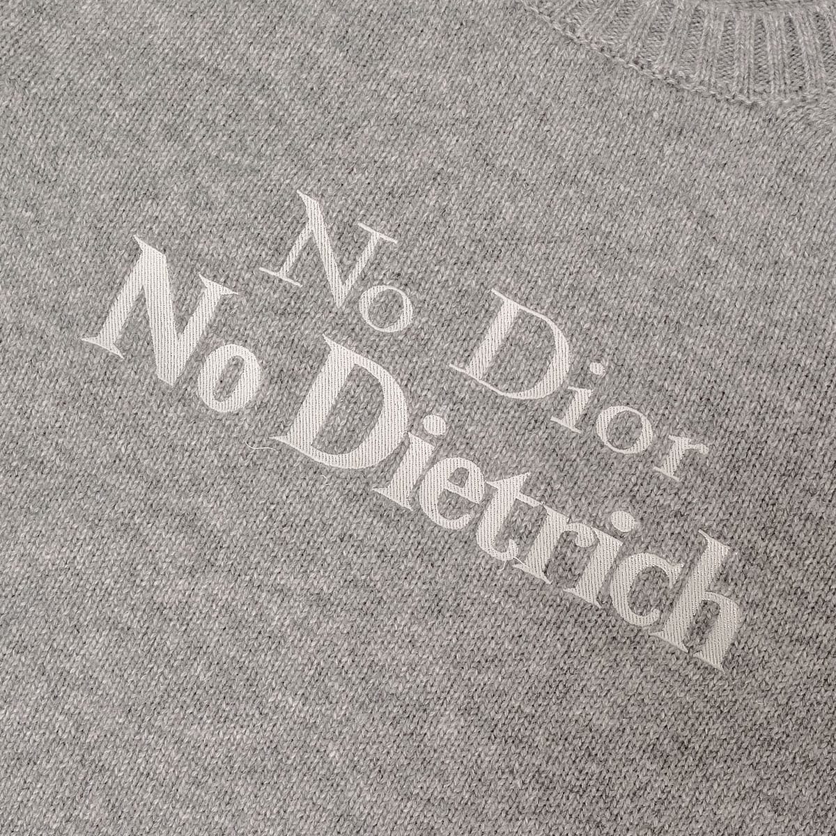 2026 Spring/Summer Dior Knit Sweater No Dior, No Dietrich Embroidery Grey Cashmere #36 624S57A0E48[BRAND NEW][Authentic]