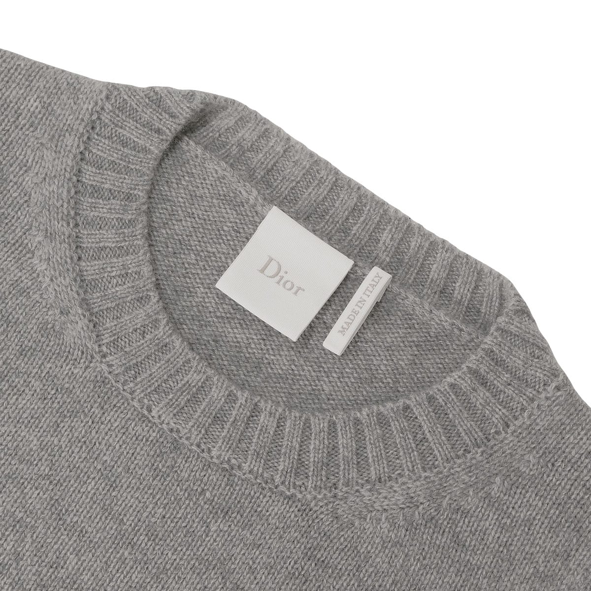2026 Spring/Summer Dior Knit Sweater No Dior, No Dietrich Embroidery Grey Cashmere #36 624S57A0E48[BRAND NEW][Authentic]