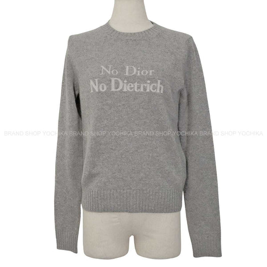 2026 Spring/Summer Dior Knit Sweater No Dior, No Dietrich Embroidery Grey Cashmere #36 624S57A0E48[BRAND NEW][Authentic]
