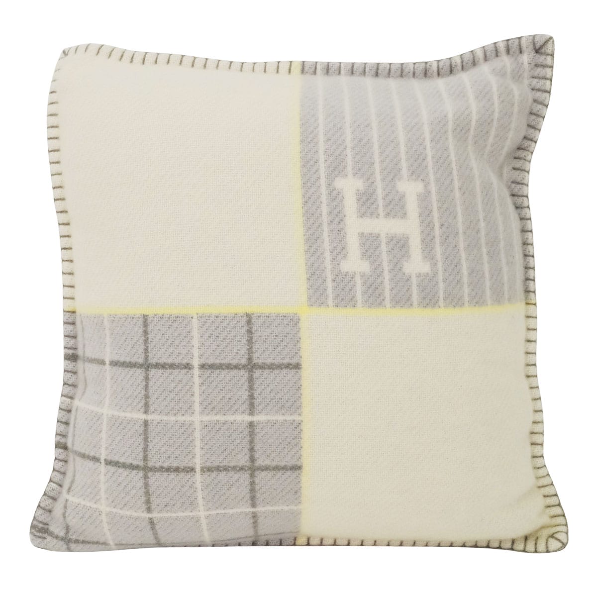 HERMES Cushion Avalon Cabriole pillow Gris Perle Merino Wool90% / Cashmere10%[EXCELLENT][Authentic]