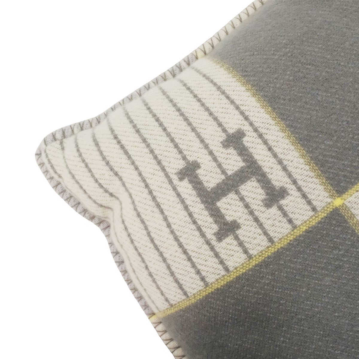 HERMES Cushion Avalon Cabriole pillow Gris Perle Merino Wool90% / Cashmere10%[EXCELLENT][Authentic]