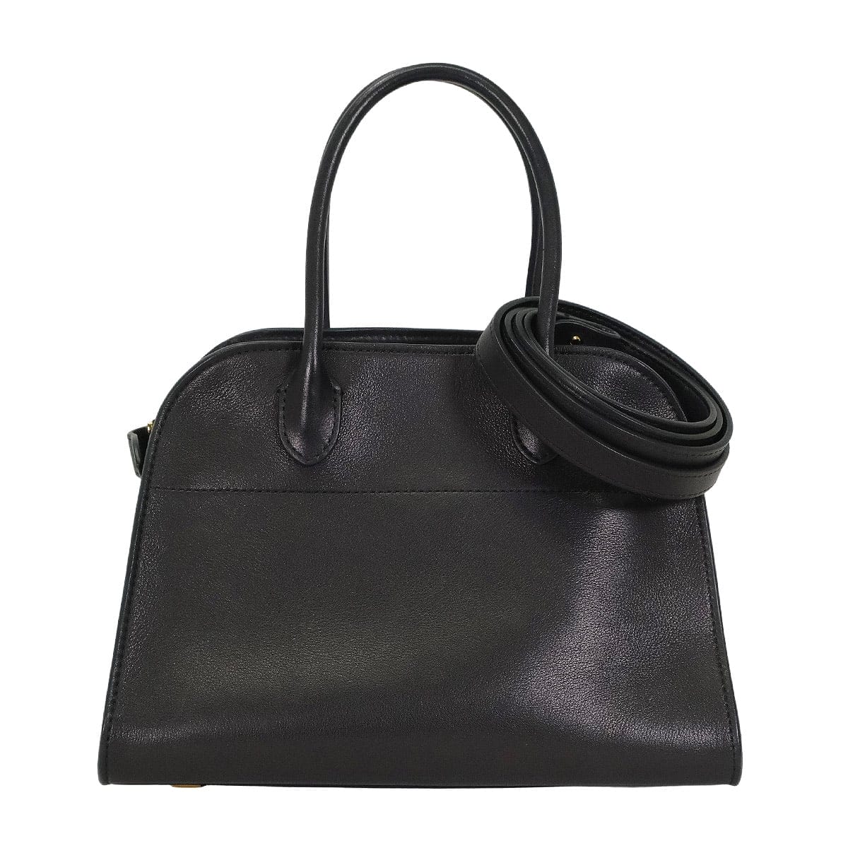 [Pre-loved] The Row Handbag Soft Margaux 10 Noir (Black) Saddle Calf Silver HW W1190L72[USED SA][Authentic]