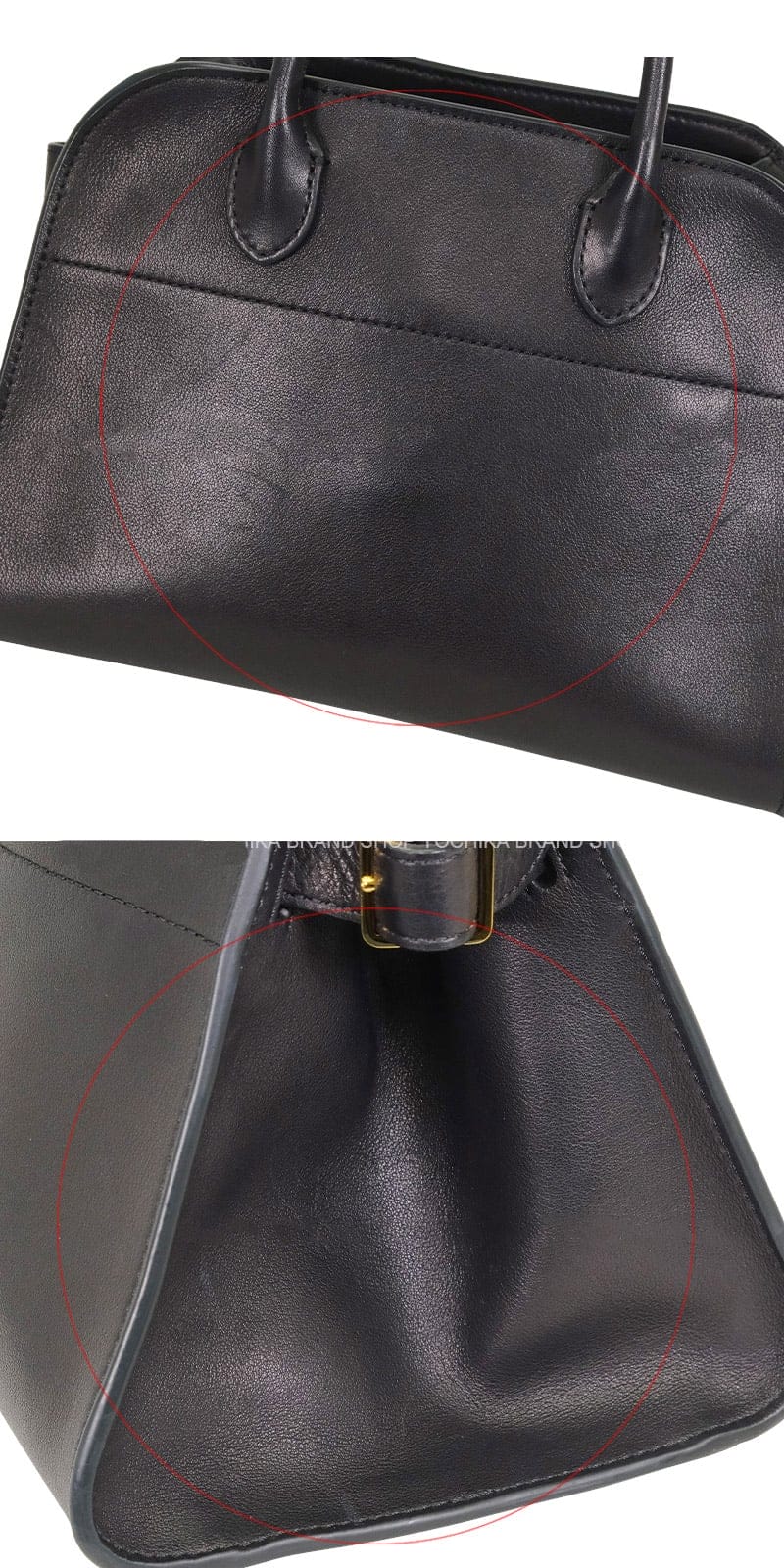[Pre-loved] The Row Handbag Soft Margaux 10 Noir (Black) Saddle Calf Silver HW W1190L72[USED SA][Authentic]