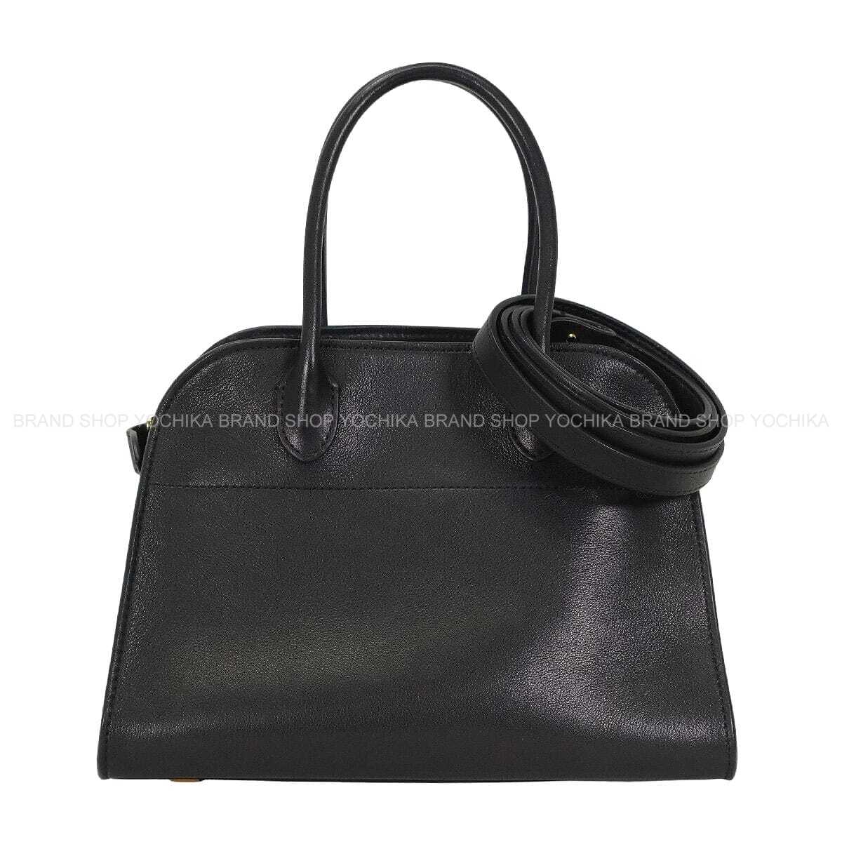 [Pre-loved] The Row Handbag Soft Margaux 10 Noir (Black) Saddle Calf Silver HW W1190L72[USED SA][Authentic]