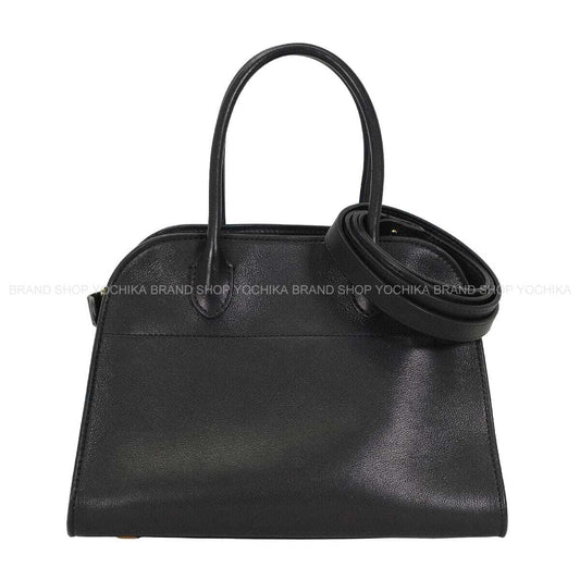 [Pre-loved] The Row Handbag Soft Margaux 10 Noir (Black) Saddle Calf Silver HW W1190L72[USED SA][Authentic]