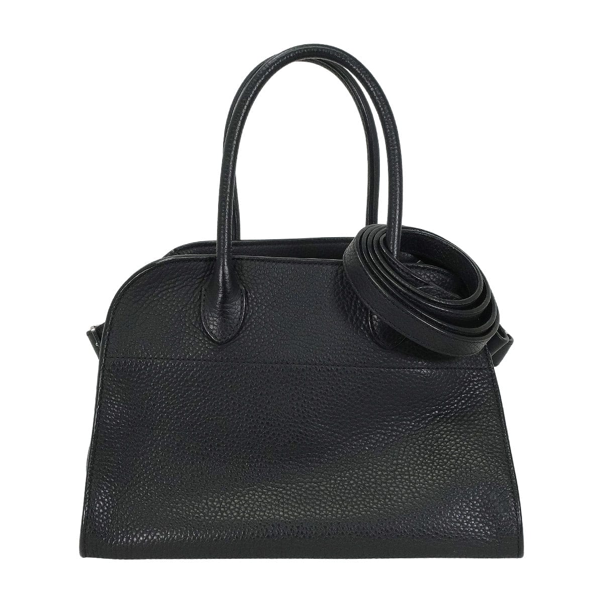 [Pre-loved] The Row Handbag Soft Margaux 10 Noir (Black) Calfskin Silver HW W1190L133BLPL[LIKE NEW][Authentic]