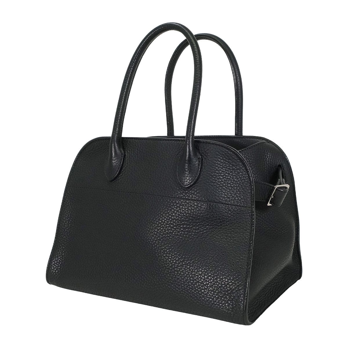[Pre-loved] The Row Handbag Soft Margaux 10 Noir (Black) Calfskin Silver HW W1190L133BLPL[LIKE NEW][Authentic]